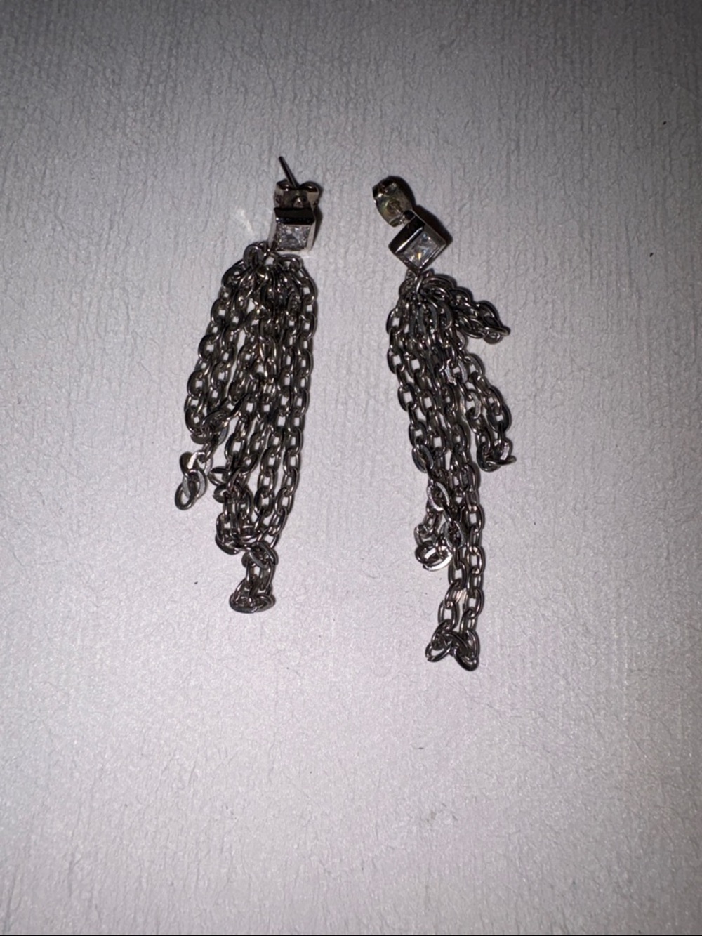 Silver Chain Tassel Drop Earrings - Women Jewelry